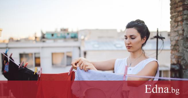 Спалното бельо изсушено на балкон в града не придобива свежест