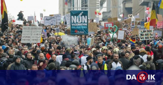 Хиляди излязоха на протест в Белгия срещу въведените ограничения в
