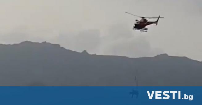 class first letter big П ожарникарите от Мадрид спасиха с хеликоптер магаре попаднало в капан сред скали в