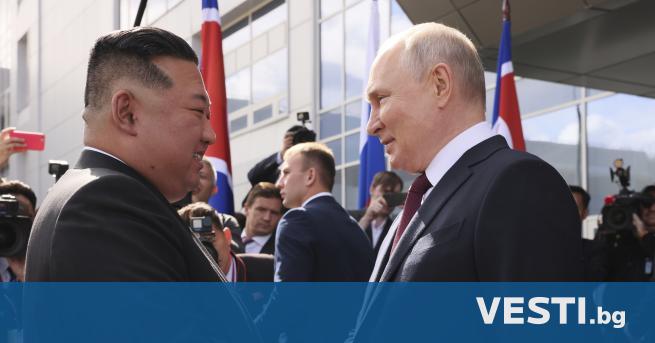 Руският президент Владимир Путин и севернокорейският лидер Ким Чен ун се