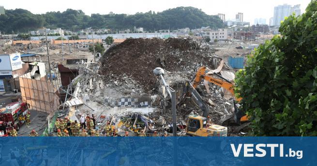 П ететажна сграда се срути днес в южнокорейския град Куанджу