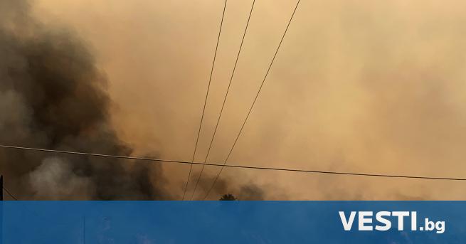 Горският пожар който бушува на остров Родос до момента е изпепелил